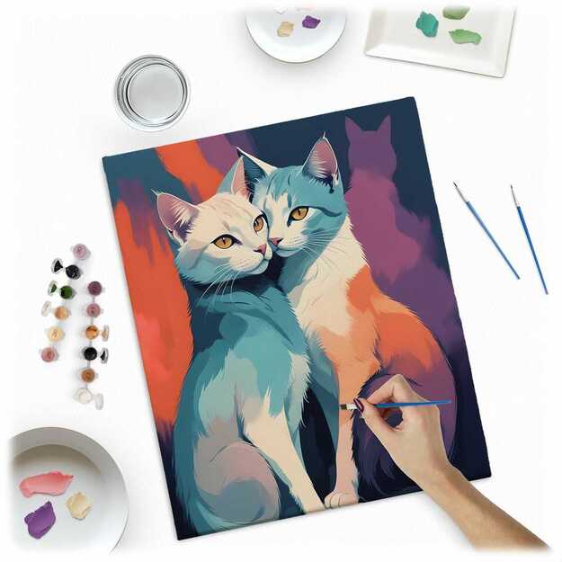 Paveikslas tapybai pagal skaičius 40x50 cm Massido Katės 2