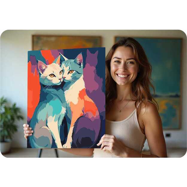 Paveikslas tapybai pagal skaičius 40x50 cm Massido Katės 5