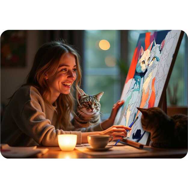 Paveikslas tapybai pagal skaičius 40x50 cm Massido Katės 7