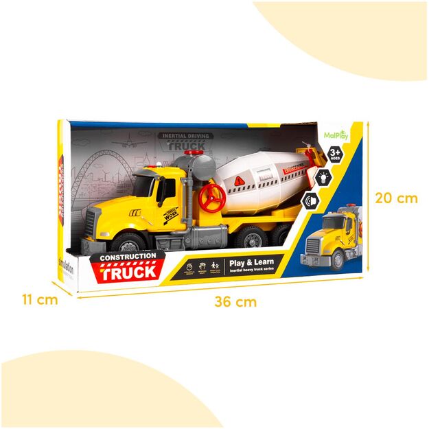 Žaislinis sunkvežimis betono maišyklė su šviesa ir garsu 1
