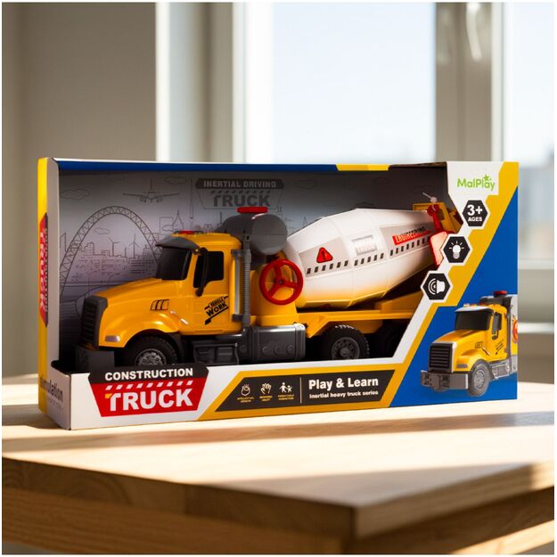 Žaislinis sunkvežimis betono maišyklė su šviesa ir garsu 11