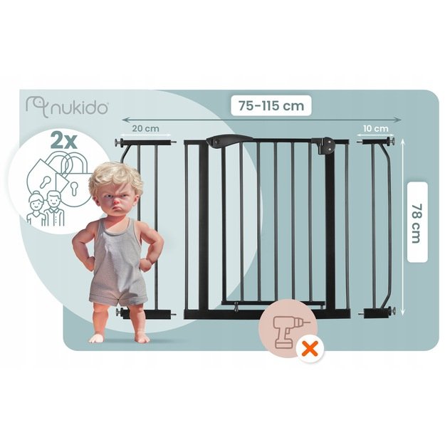 Juodi „Nukido 718300“ apsauginiai varteliai 5