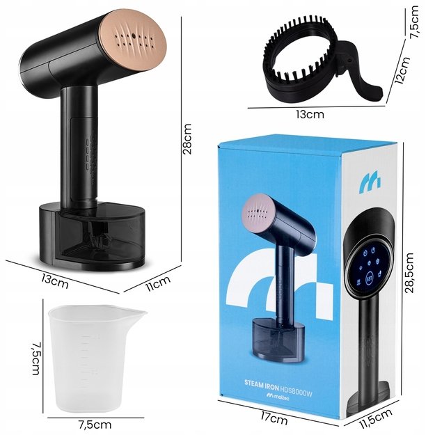 MalTec garinis drabužių lygintuvas HDS8000W su kelioniniu dėklu 6