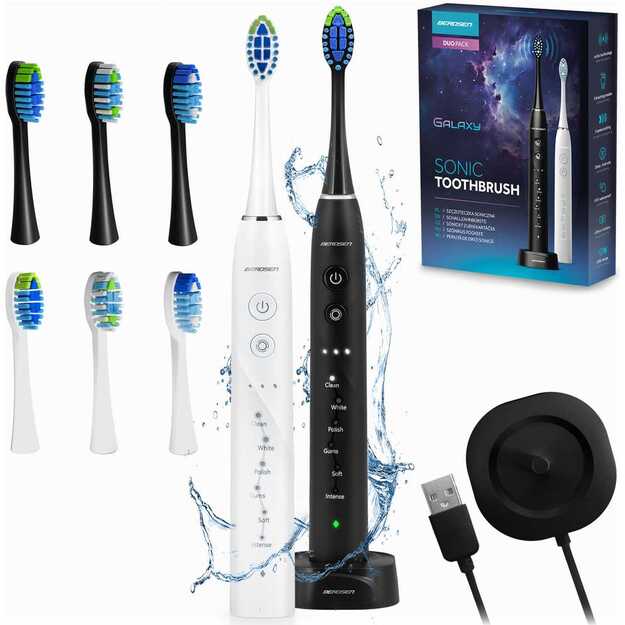Berdsen Galaxy Duo sonic dantų šepetėlių rinkinys iš 2 vnt