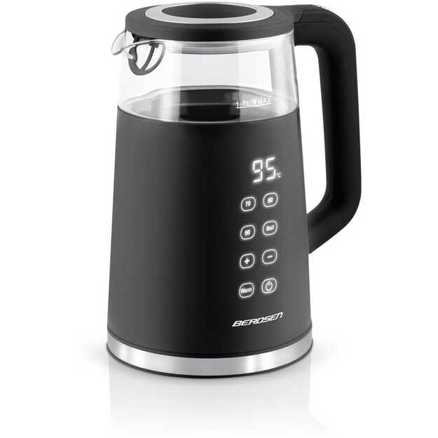 Berdsen BD-707 elektrinis virdulys 1,7 l su temperatūros valdymu ir jutikliniu ekranu, juodas	 1
