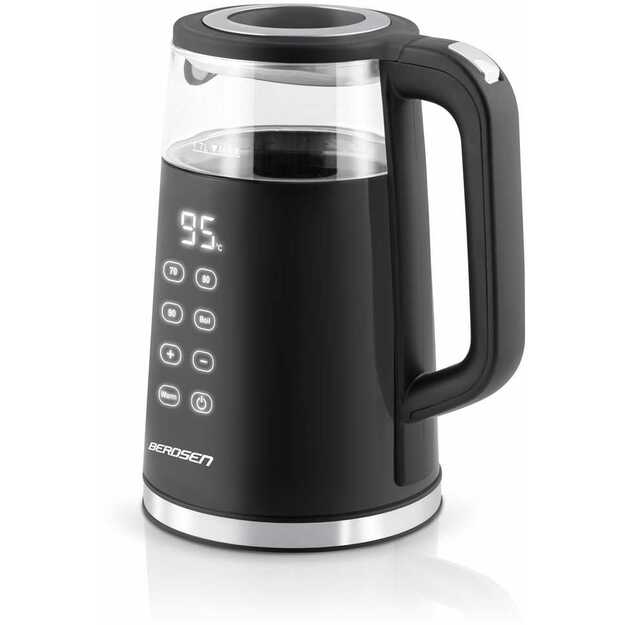 Berdsen BD-707 elektrinis virdulys 1,7 l su temperatūros valdymu ir jutikliniu ekranu, juodas	 5