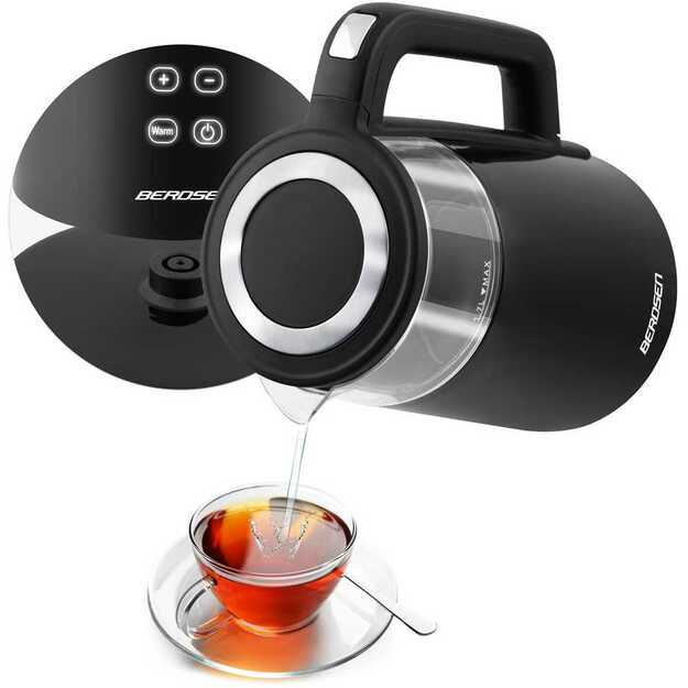 Berdsen BD-707 elektrinis virdulys 1,7 l su temperatūros valdymu ir jutikliniu ekranu, juodas	 13