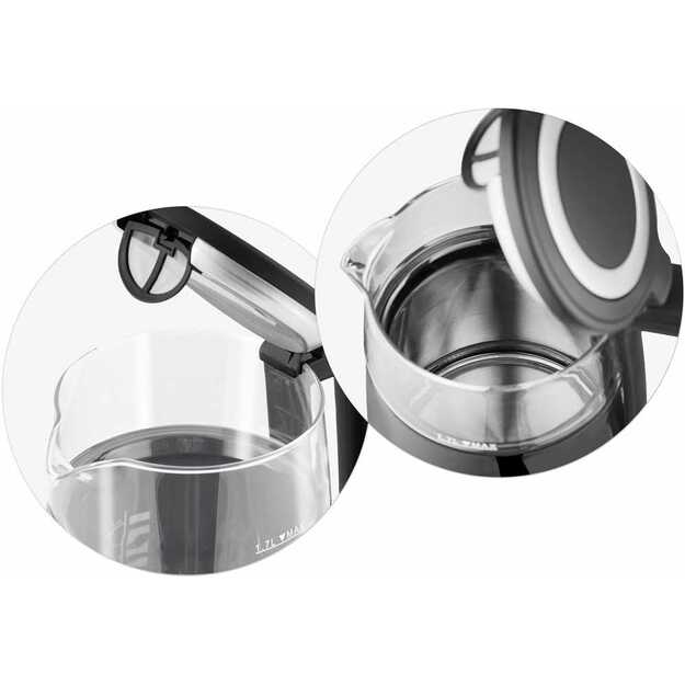 Berdsen BD-707 elektrinis virdulys 1,7 l su temperatūros valdymu ir jutikliniu ekranu, juodas	 14