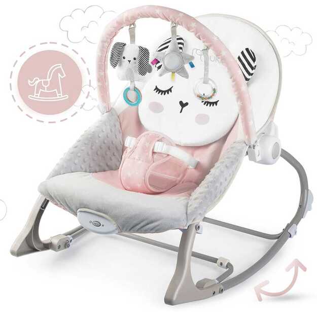 Nukido gultukas, kėdutė, supuoklė kūdikiams, rožinė	 4