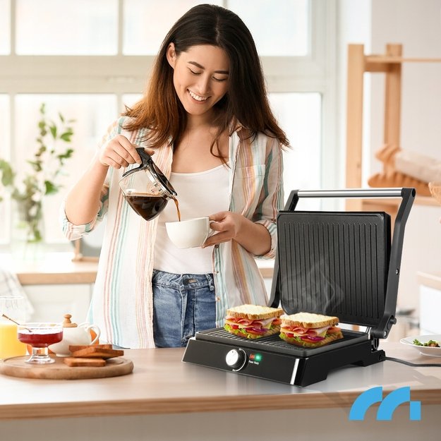 Sumuštinių kepimo grilis, elektrinis sulankstomas skrudintuvas, galingas, 2200 W 2