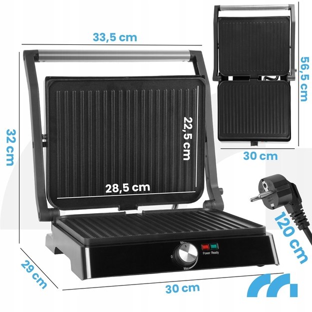 Sumuštinių kepimo grilis, elektrinis sulankstomas skrudintuvas, galingas, 2200 W 4