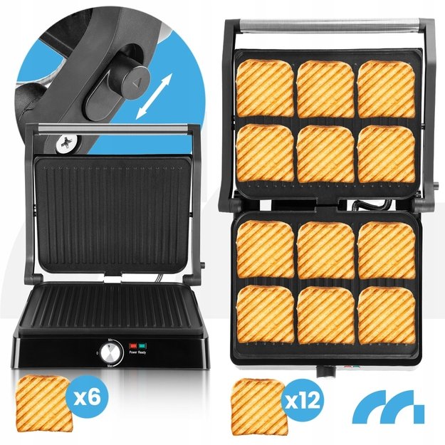 Sumuštinių kepimo grilis, elektrinis sulankstomas skrudintuvas, galingas, 2200 W 7