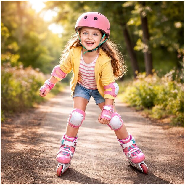 Vaikiškas dviratininko šalmas, reguliuojamas, 48–54 cm, rožinis - turkio 2