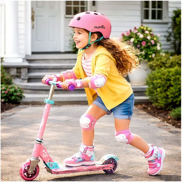 Vaikiškas dviratininko šalmas, reguliuojamas, 48–54 cm, rožinis - turkio 5