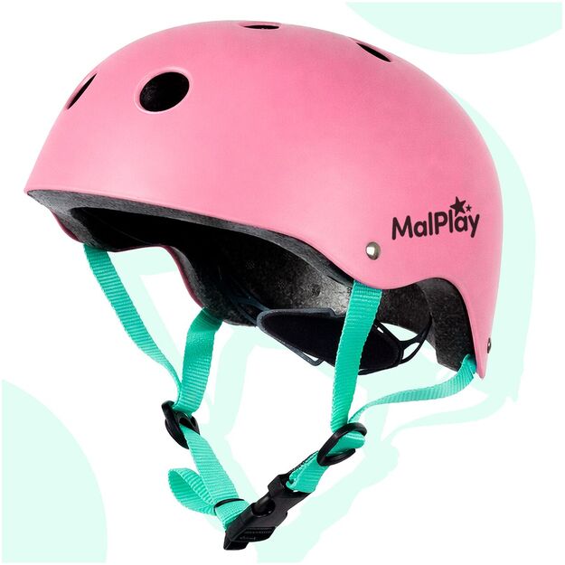 Vaikiškas dviratininko šalmas, reguliuojamas, 48–54 cm, rožinis - turkio 4