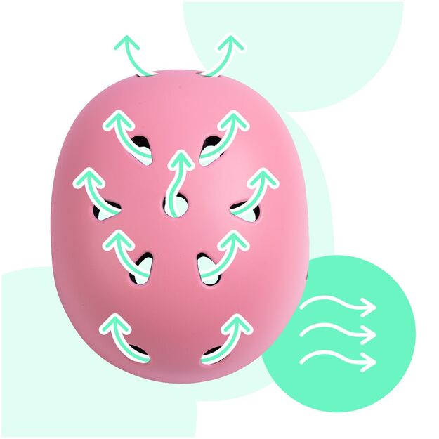 Vaikiškas dviratininko šalmas, reguliuojamas, 48–54 cm, rožinis - turkio 8