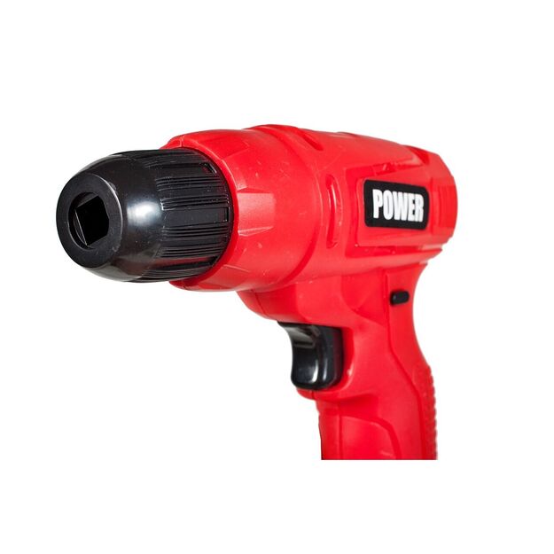 Žaislinis Akumuliatorinis grąžtas, suktuvas su priedais, POWER 1