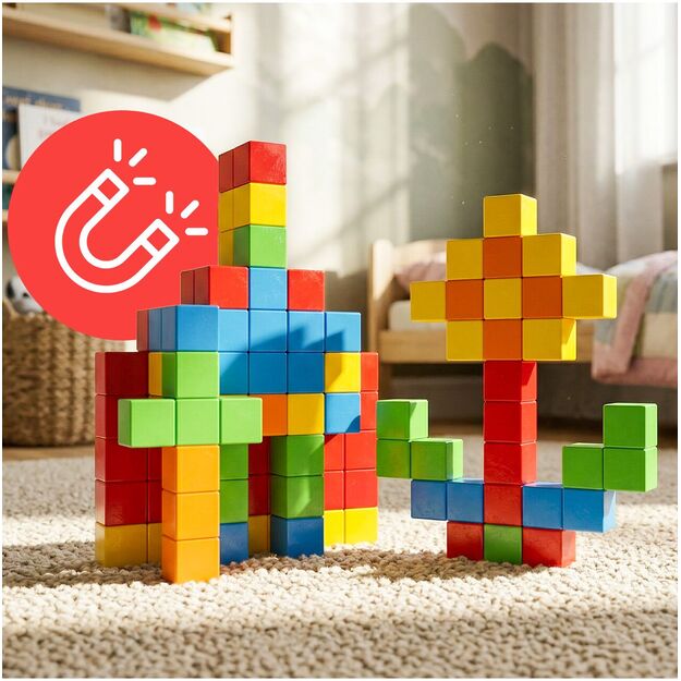 Magnetiniai konstruktoriai, kubeliai, 2D, 3D vaikams, 60 vnt. 4