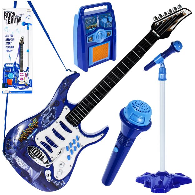 Vaikiška gitara su stiprintuvu ir mikrofonu
