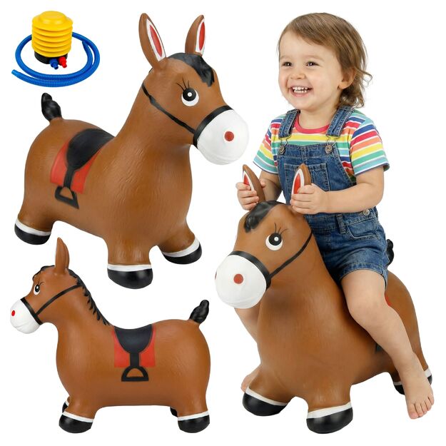 Pripučiamas guminis šokliukas Arkliukas su pompa
