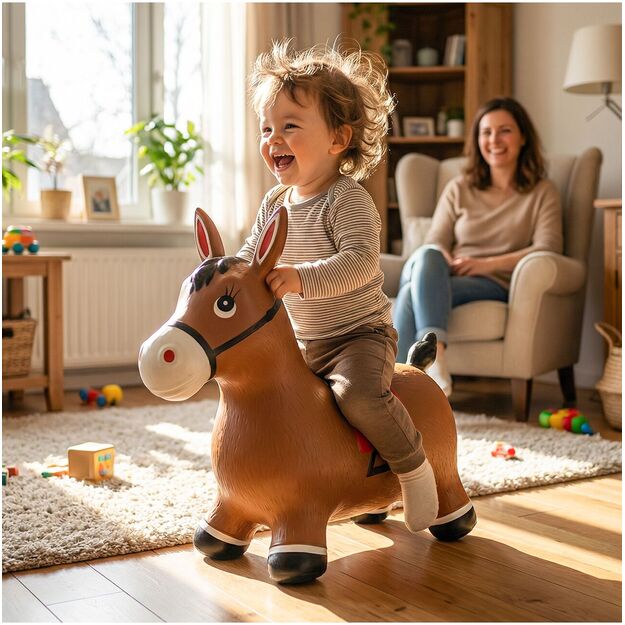Pripučiamas guminis šokliukas Arkliukas su pompa 2