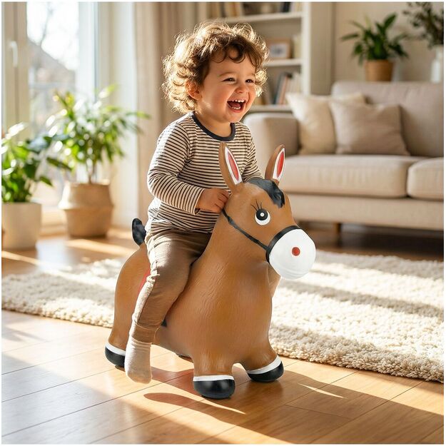 Pripučiamas guminis šokliukas Arkliukas su pompa 5