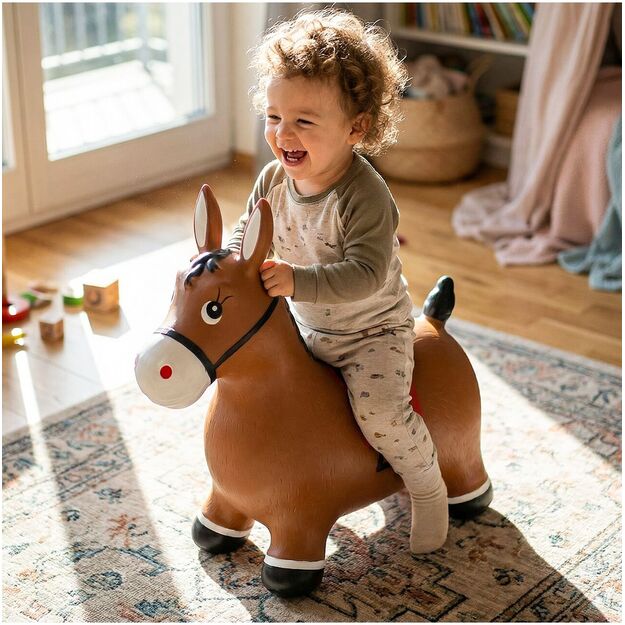 Pripučiamas guminis šokliukas Arkliukas su pompa 6