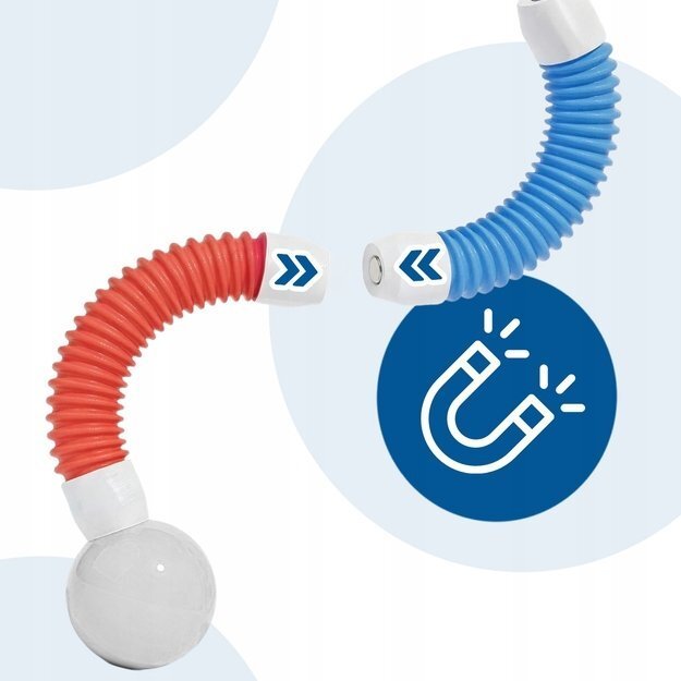 Magnetinis vamzdelių konstruktorius, 138 dalys, lanksti 3D konstrukcija 3