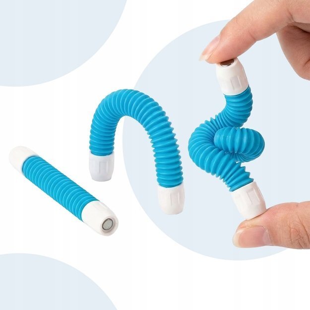 Magnetinis vamzdelių konstruktorius, 138 dalys, lanksti 3D konstrukcija 1