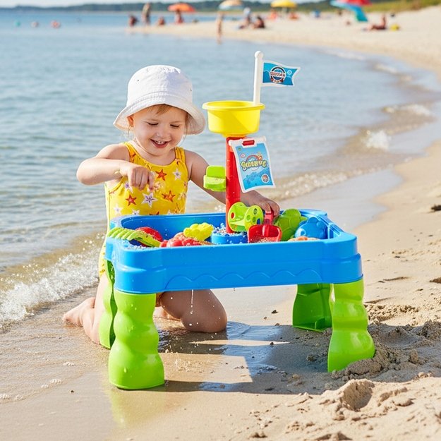 Smėlio ir vandens žaidimų stalas su priedais, 20 dalių 1