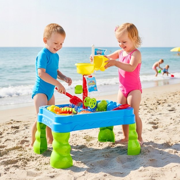 Smėlio ir vandens žaidimų stalas su priedais, 20 dalių 6