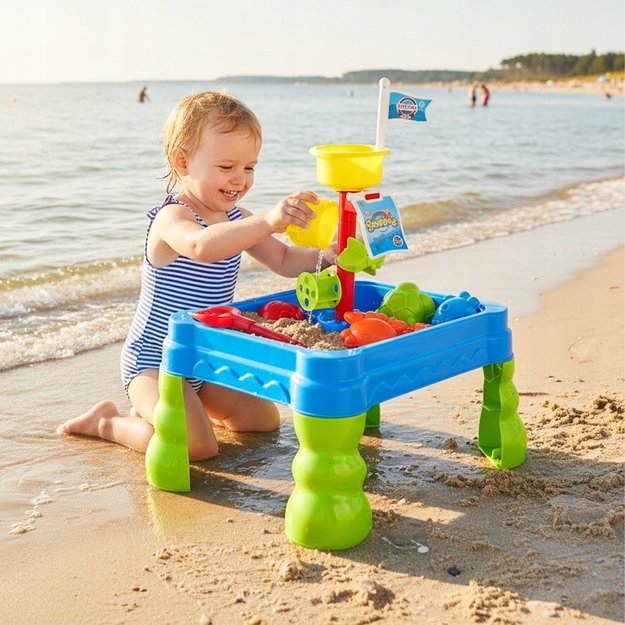 Smėlio ir vandens žaidimų stalas su priedais, 20 dalių 8