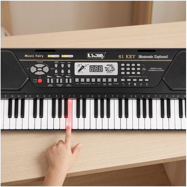 Vaikiškas pianinas su mikrofonu, 61 klavišas