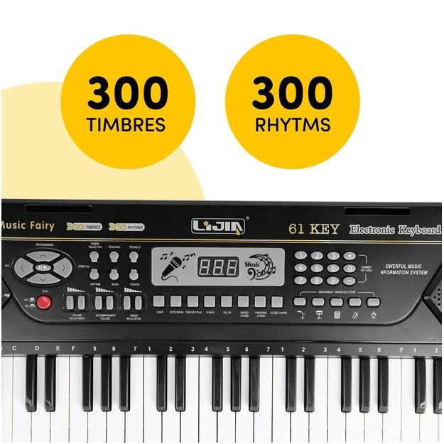 Vaikiškas pianinas su mikrofonu, 61 klavišas