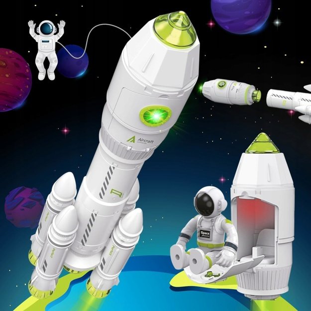 Žaislinė Kosminė raketa su dūmais, garsu ir šviesa
