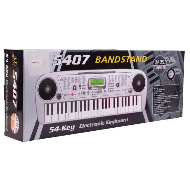 Vaikiškas pianinas su mikrofonu, 54 klavišai, sidabrinis 8