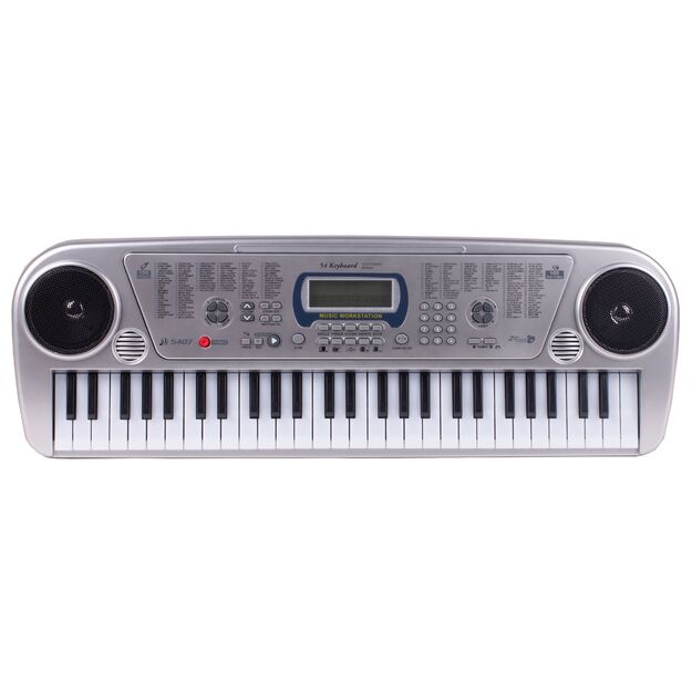 Vaikiškas pianinas su mikrofonu, 54 klavišai, sidabrinis 9