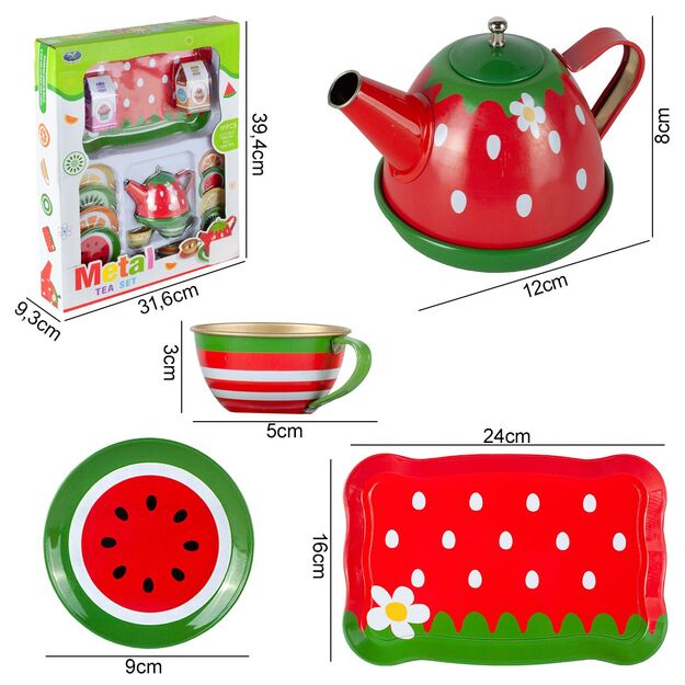  Žaislinis arbatos rinkinys su sausainiais, metalinis,16 vnt 1