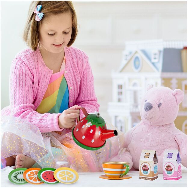  Žaislinis arbatos rinkinys su sausainiais, metalinis,16 vnt 5