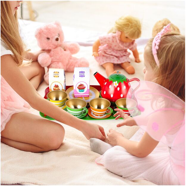  Žaislinis arbatos rinkinys su sausainiais, metalinis,16 vnt 4