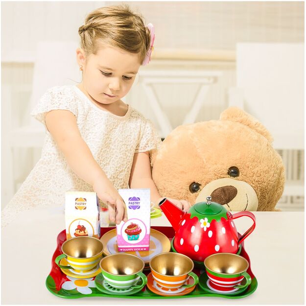  Žaislinis arbatos rinkinys su sausainiais, metalinis,16 vnt 3