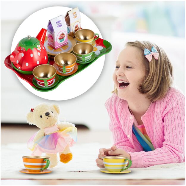  Žaislinis arbatos rinkinys su sausainiais, metalinis,16 vnt 7