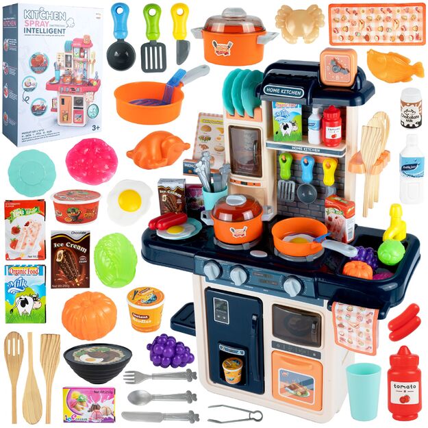 Vaikiška virtuvė su šviesa ir garsu + produktais, 42 vnt