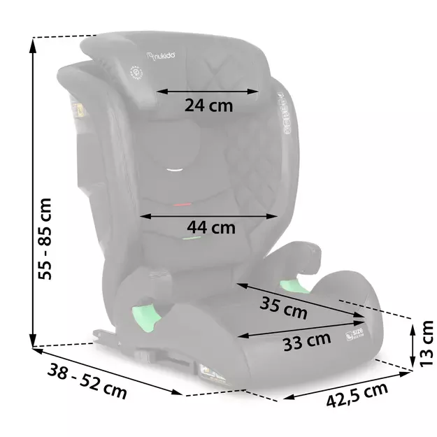 Automobilinė kėdutė Nukido Louis juoda 15-36 kg ISOFIX