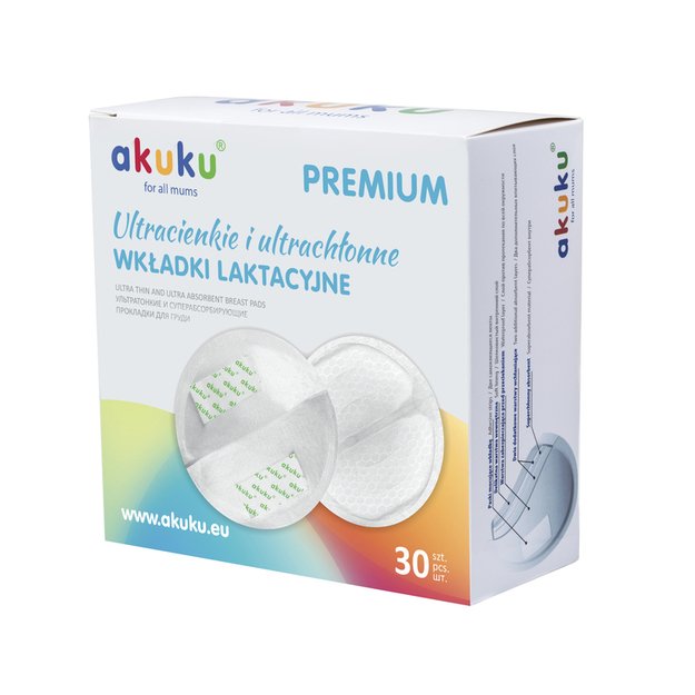 Vienkartiniai įklotai į liemenėlę Akuku Premium, 30 vnt. A0354