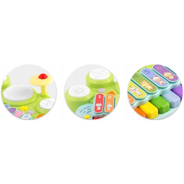 Muzikiniai žaisliniai cimbolai, ksilofonas ir būgnai RK-751 Ricokids