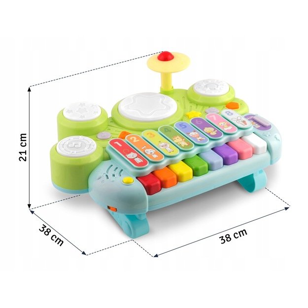 Muzikiniai žaisliniai cimbolai, ksilofonas ir būgnai RK-751 Ricokids