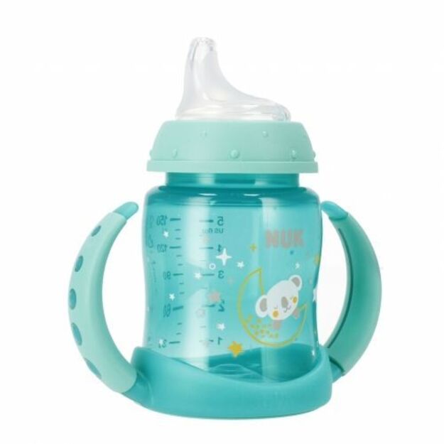 NUK FC neišsiliejantis buteliukas su rankenėlėmis, šviečiantis, 6-18 mėn., 150 ml