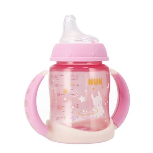 NUK FC neišsiliejantis buteliukas su rankenėlėmis, šviečiantis, 6-18 mėn., 150 ml