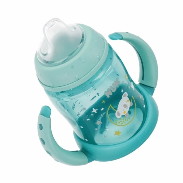 NUK FC neišsiliejantis buteliukas su rankenėlėmis, šviečiantis, 6-18 mėn., 150 ml